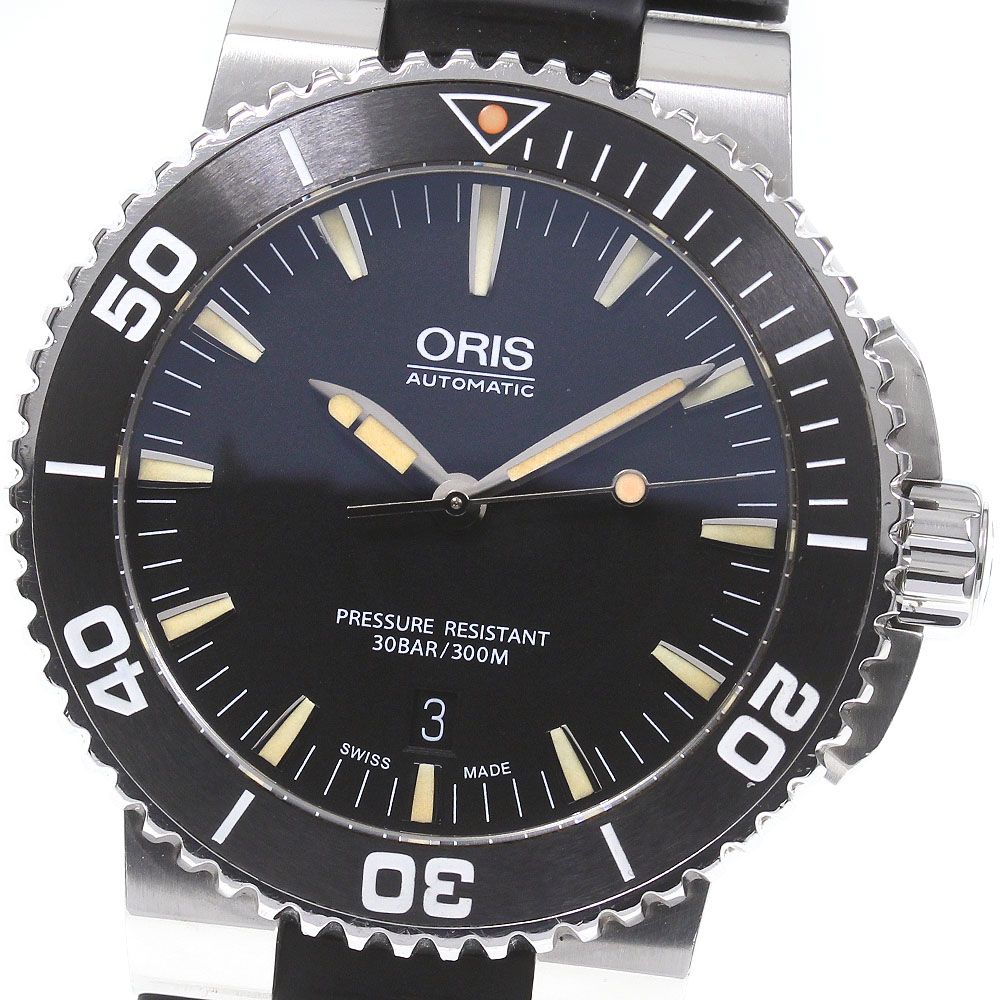 オリス ORIS 7653 アクイス デイト 自動巻き メンズ_733653 - 中古