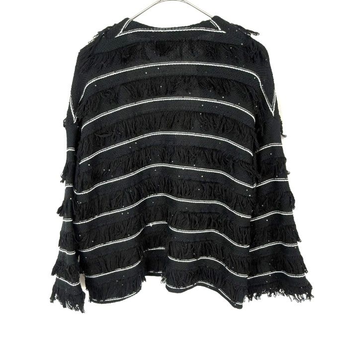 ドゥロワー Drawer ニット 7Gフリンジスパングルカーディガン ピン