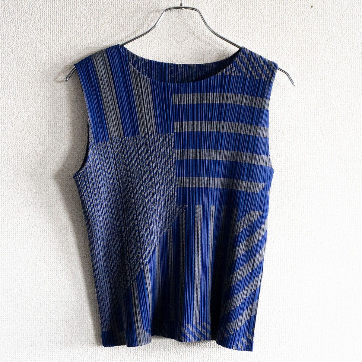 プリーツプリーズ|柄物 PLEATS PLEASE ノースリーブ プリーツ カットソー ISSEY MIYAKE イッセイミヤケ s2510102