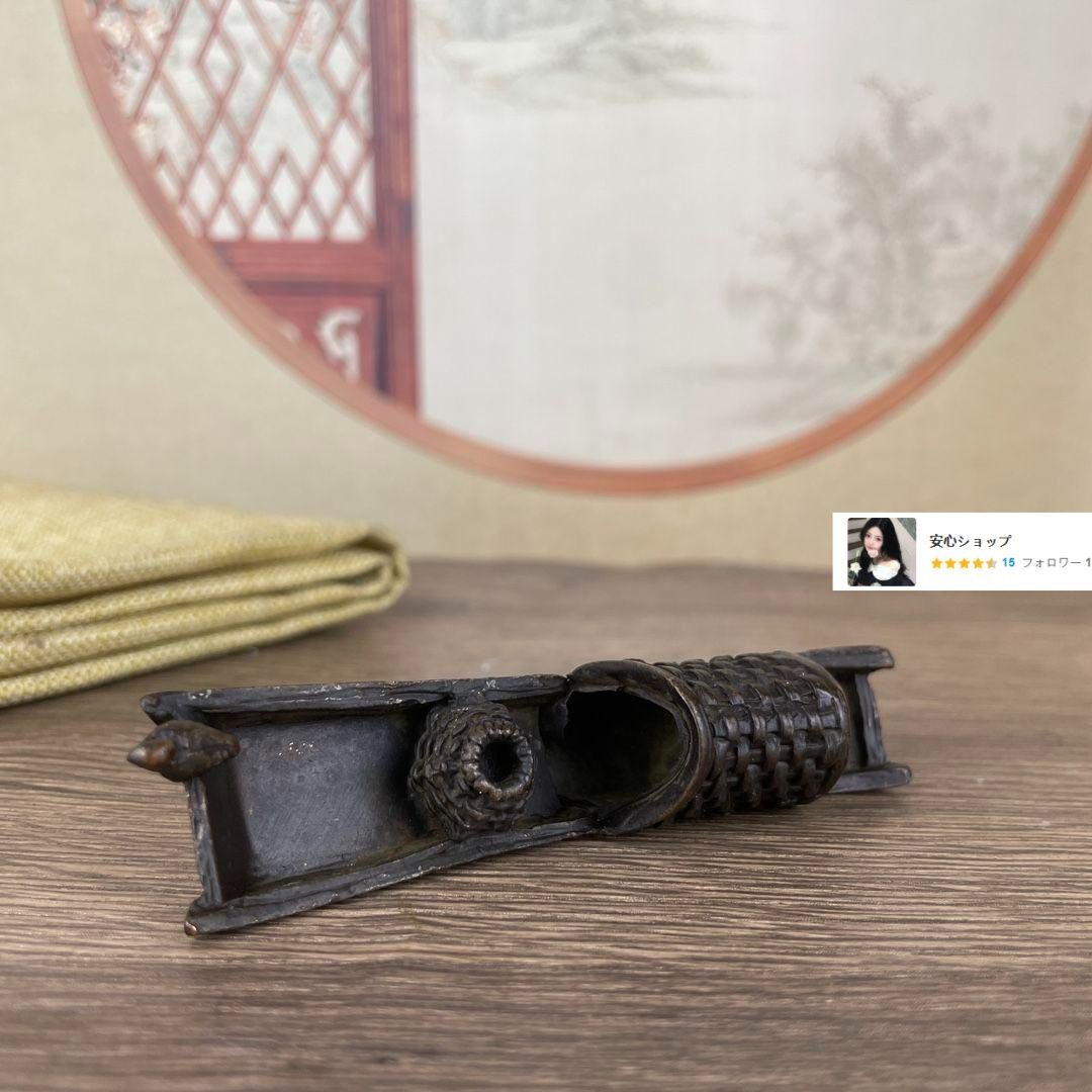 銅細工 白菜香炉 香挿 香炉 茶道 装飾品 工芸品 美術品 置物 銅