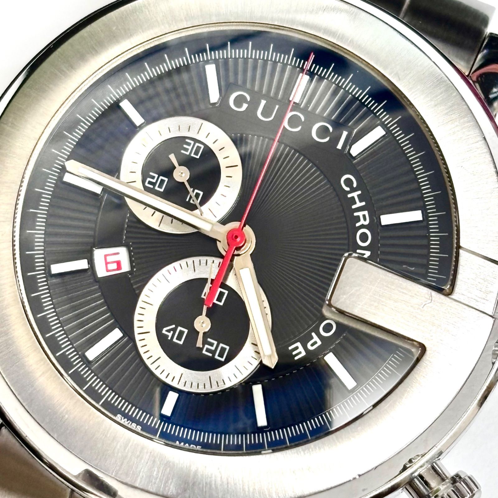 （本日限定限界値下げ）グッチYA101309クロノグラフ101M （美品実働品） YA101309 Gucci G-Chrono