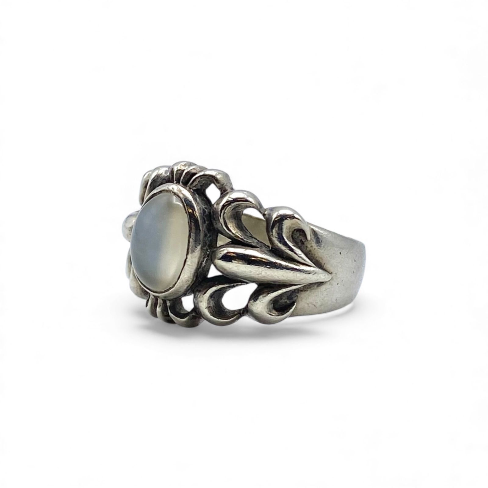 月光を宿す】ムーンストーン Silver 925 刻印 90s Vintage Ring 