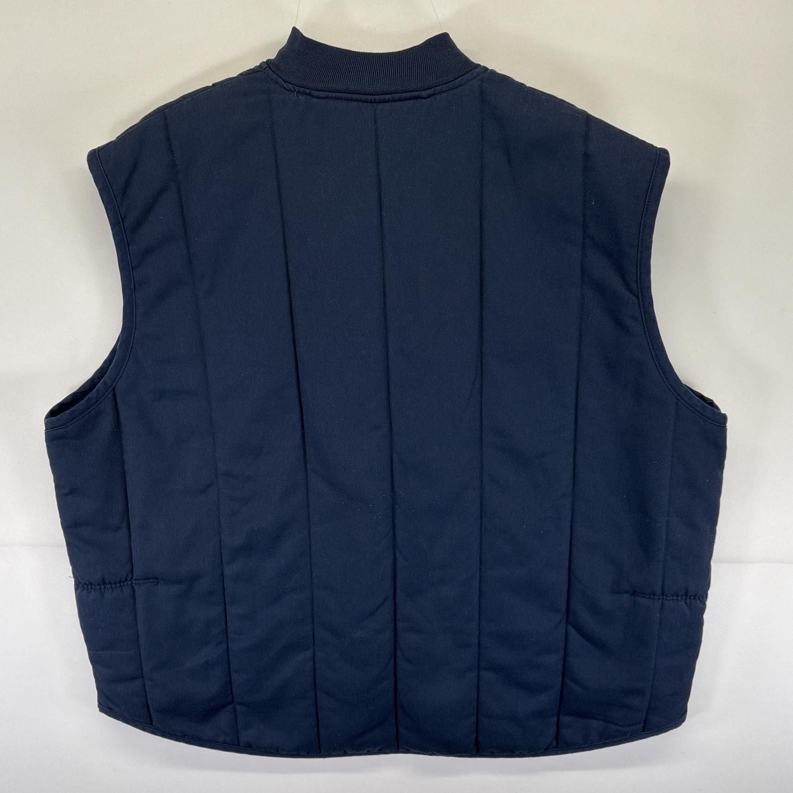 美品 希少USA製90s RED KAP中綿ワークベスト TALON ZIP レッドキャップ REDKAP ワークベスト ネイビー 中綿 フェード