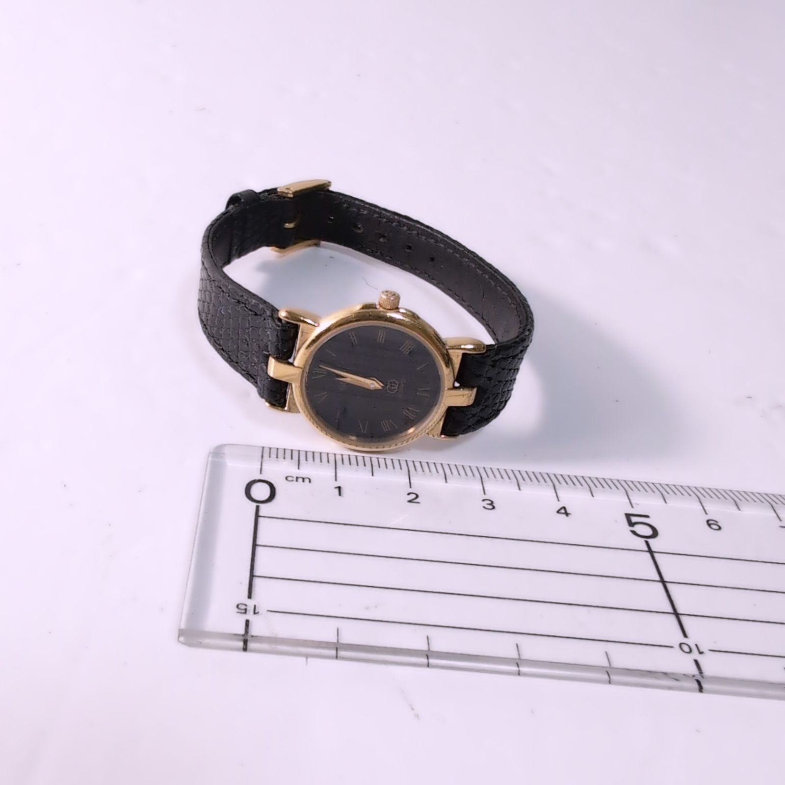 美品/稼働品】GUCCIグッチ 3400L クォーツ式レザーベルト ブラック 