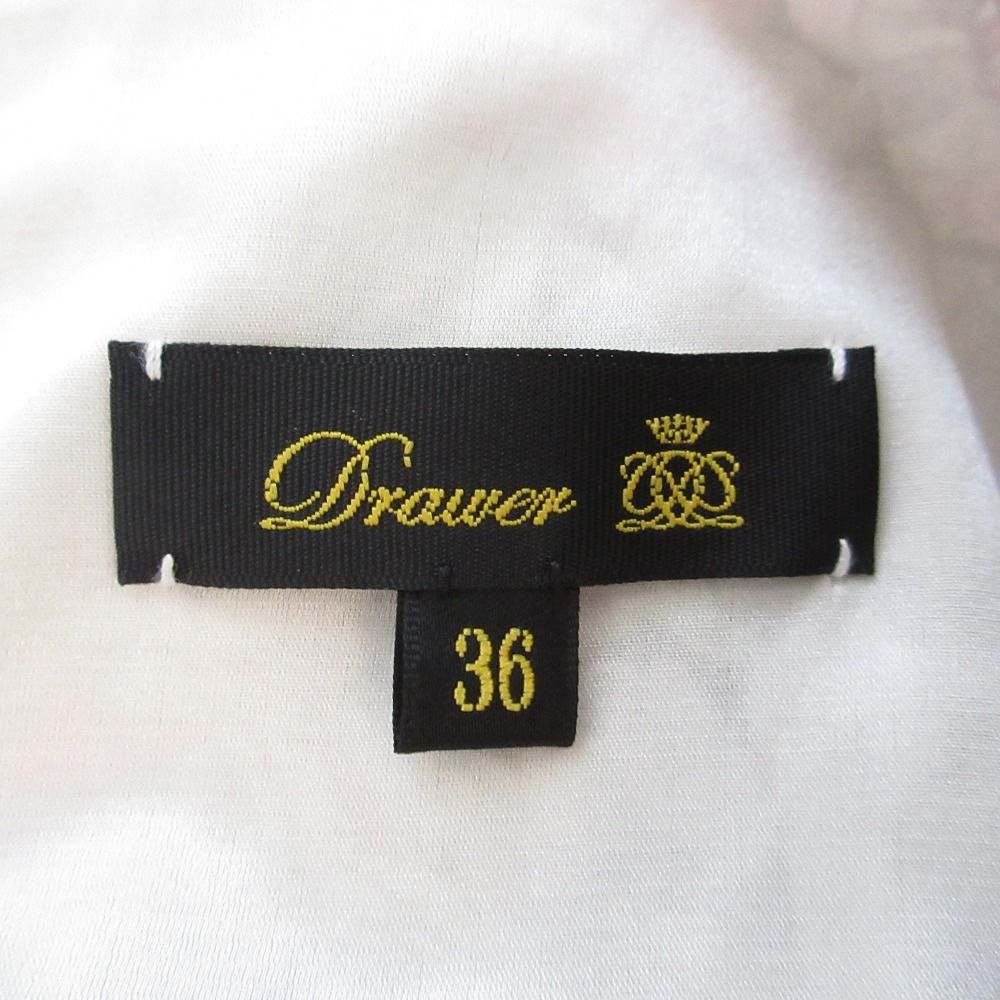 美品 Drawer ドゥロワー 花柄 ハーフスリーブ コットンシルク