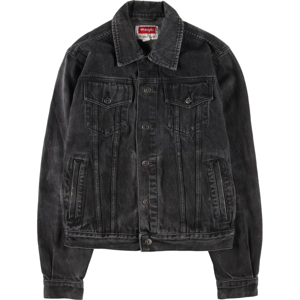 古着 ラングラー Wrangler ブラック デニムジャケット Gジャン メンズS 