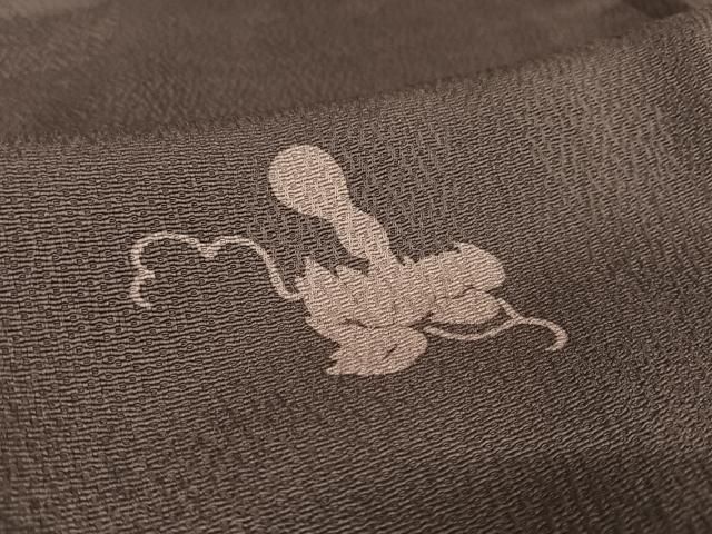 平和屋着物○風綺絽 小谷輝鱗 小紋 瓢箪 丹後ちりめん 反端付き 正絹