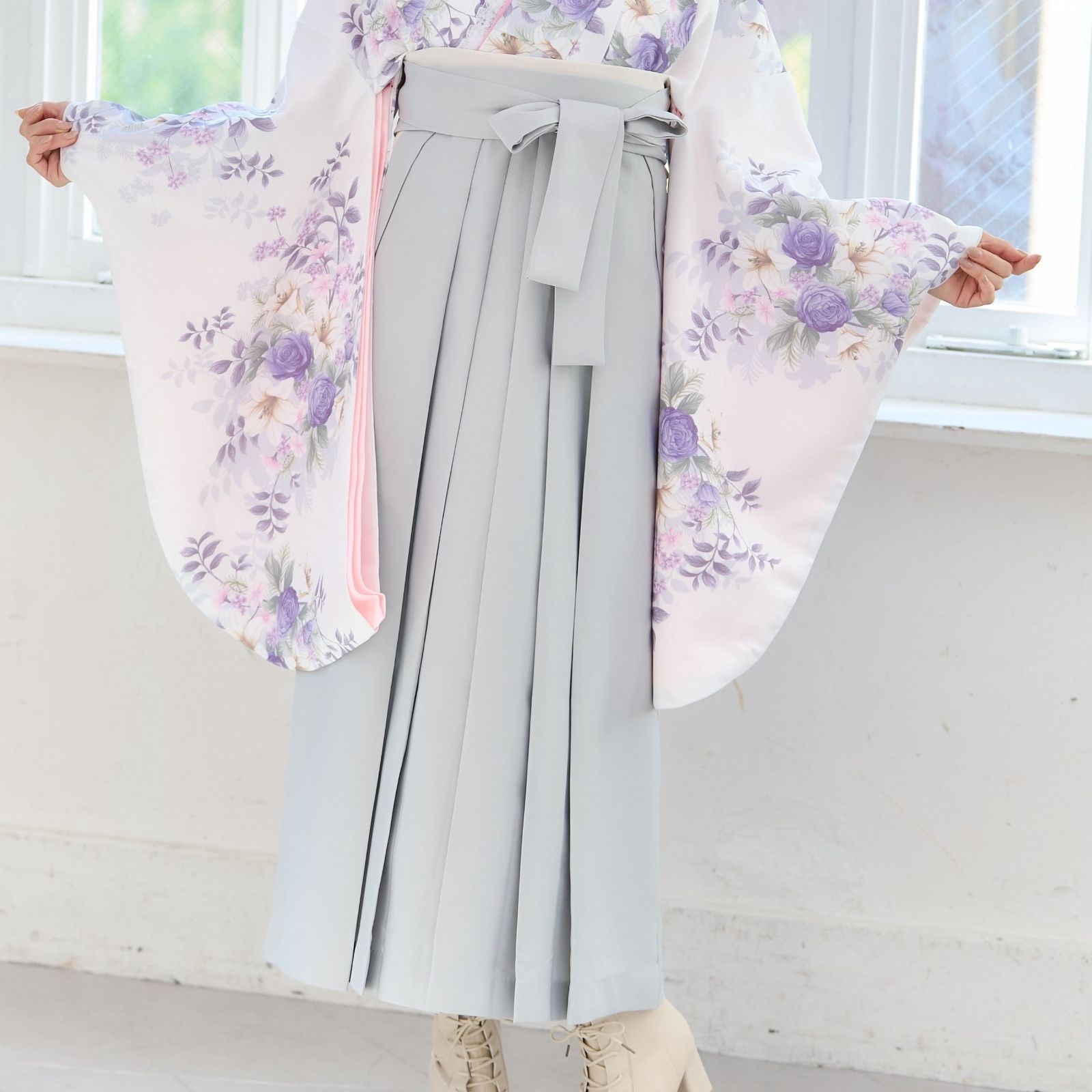 新品 袴単品 卒業式用 ライトグレー SS S M L LL - メルカリ