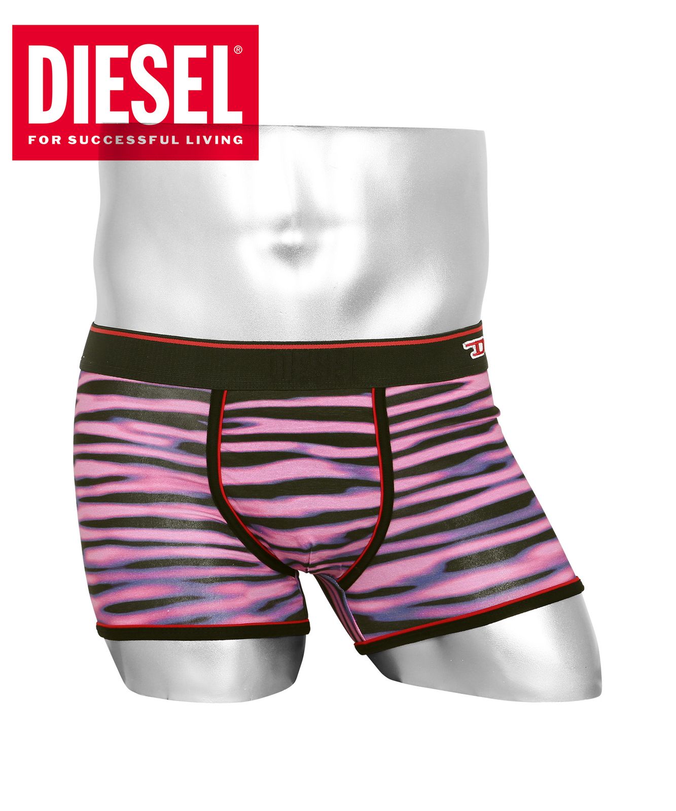 新品 未使用 並行輸入 DIESEL ディーゼル 下着 メンズ ローライズボクサーパンツ UMBX-DAMIEN diesel1fw 【C】ボーダーパープル