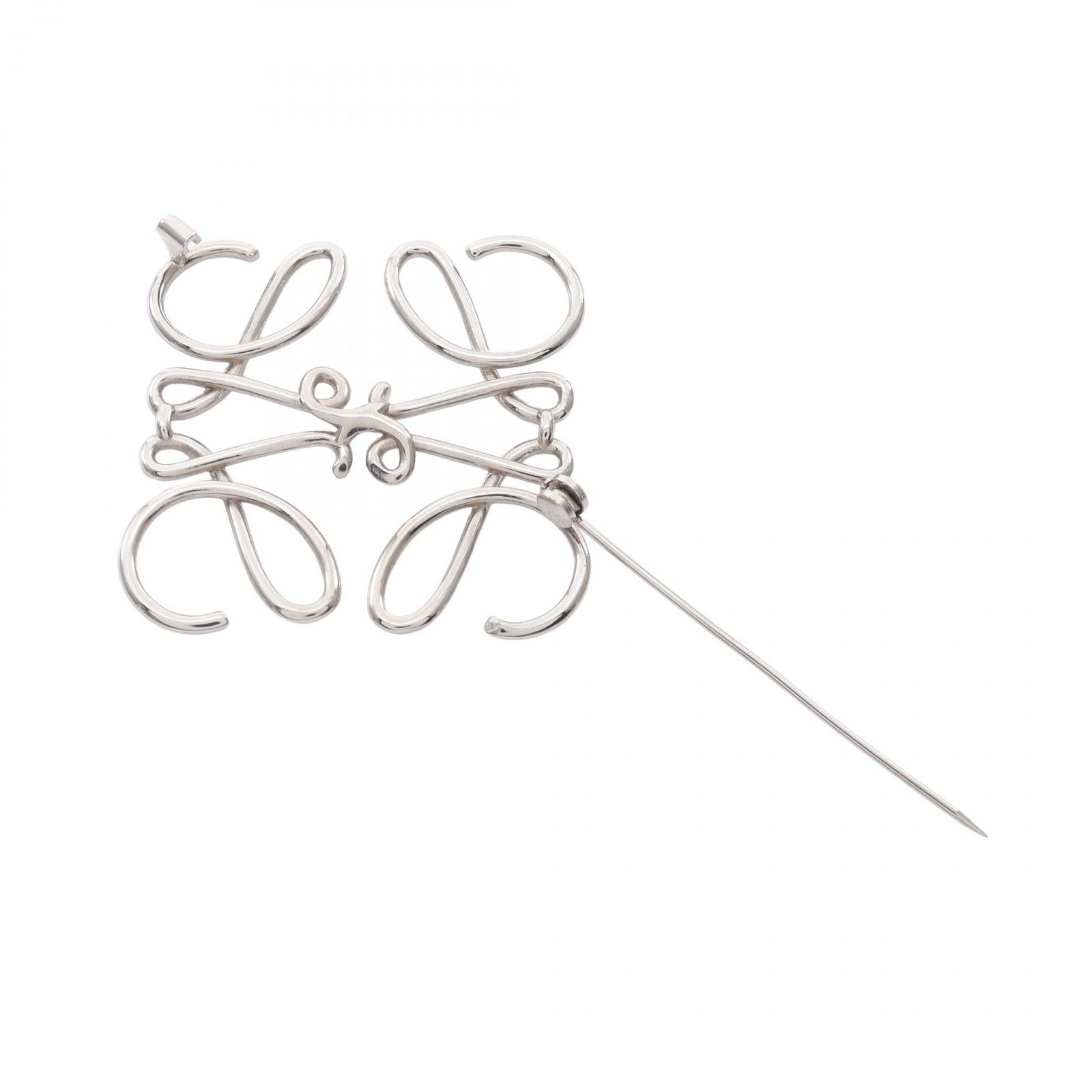 LOEWE ロエベ アナグラム ブローチ シルバー 中古・古着通販】LOEWE (ロエベ) アナグラムブローチ シルバー