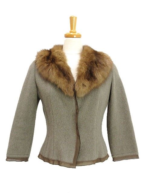フォクシー FOXEY カシミヤ カーディガン ジャケット ロシアンセーブル