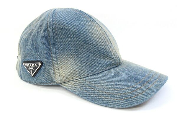 プラダ キャップ 2HC274 ブルー コットン