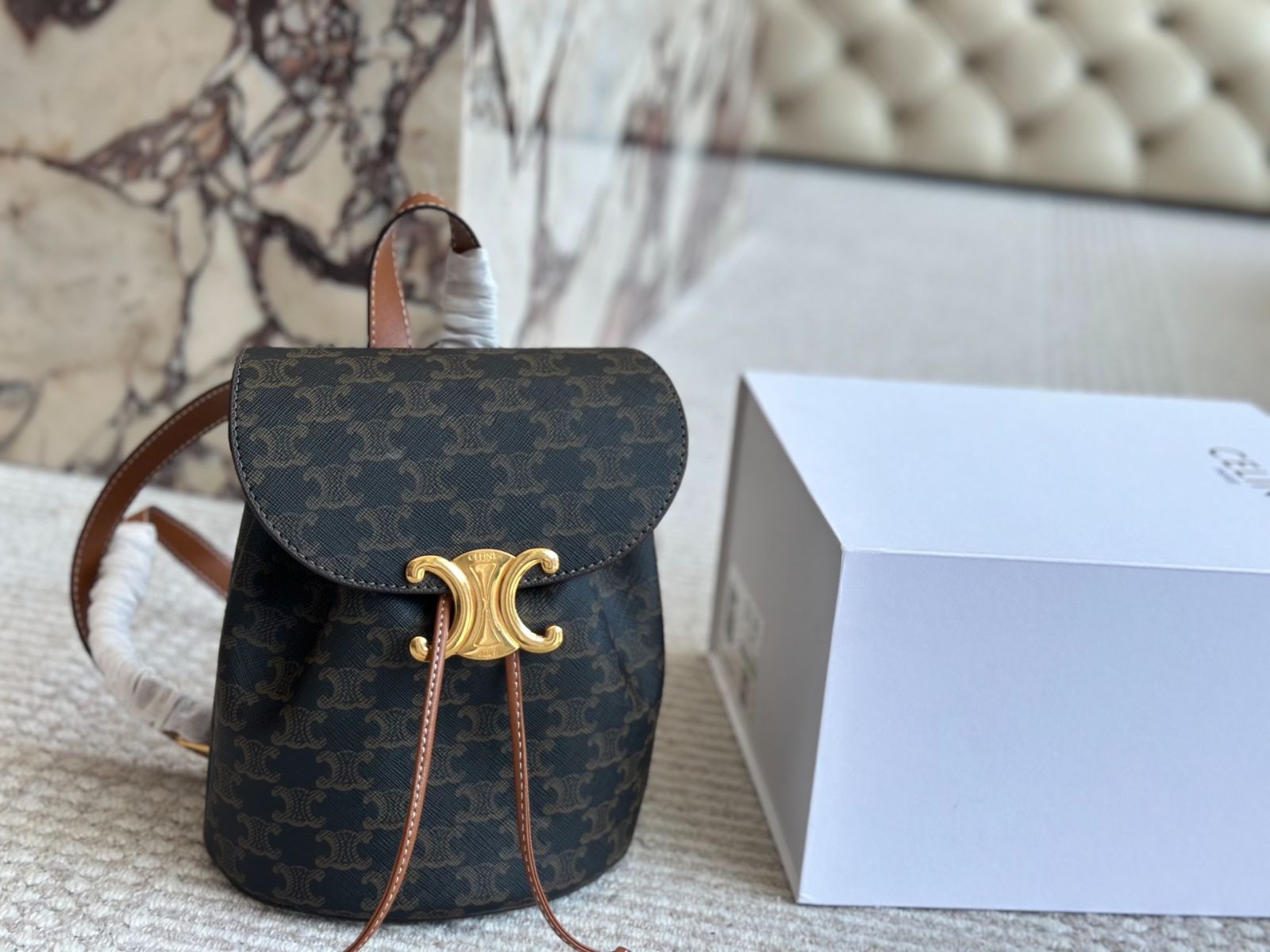 今日特価】Celine Monogram Double Shoulder Bag - セリーヌ