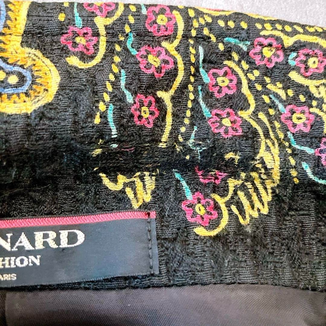 LEONARD レオナール シルク混 ニット ジャケット カーディガン 花柄