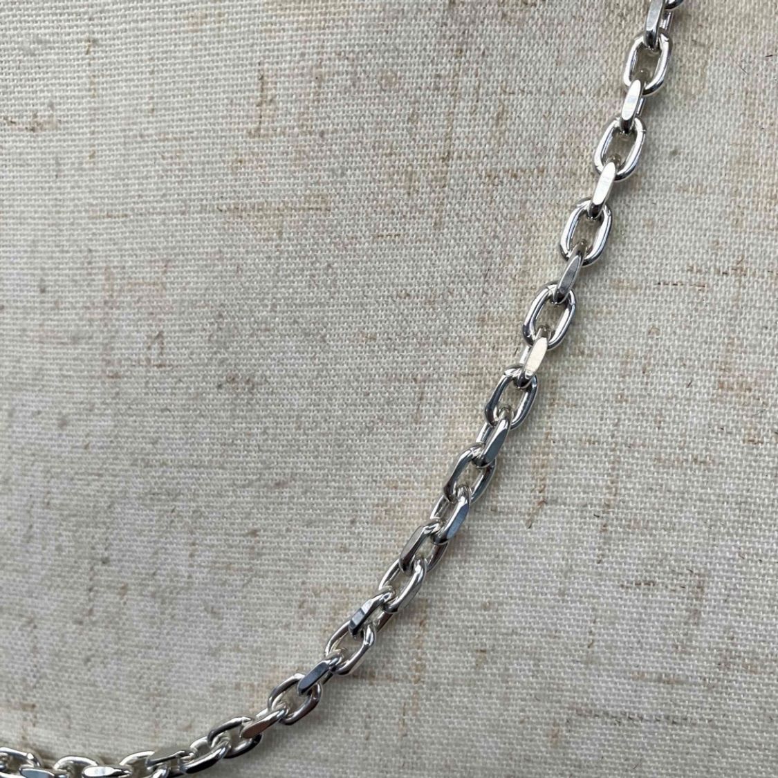 SILVER925 OVAL CHAIN NECKLACE/シルバー/ネックレス