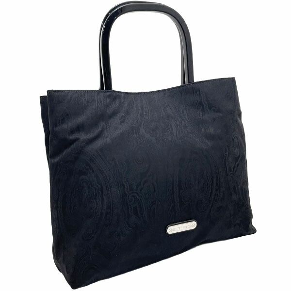 エトロ ETRO トートバッグ - ナイロン 黒 ペイズリー柄 バッグ エトロ