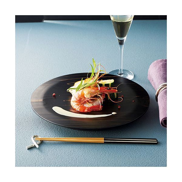 ヤマコー 用美 業務用 杉 木皿 黒彩色 大 yamaco 32546