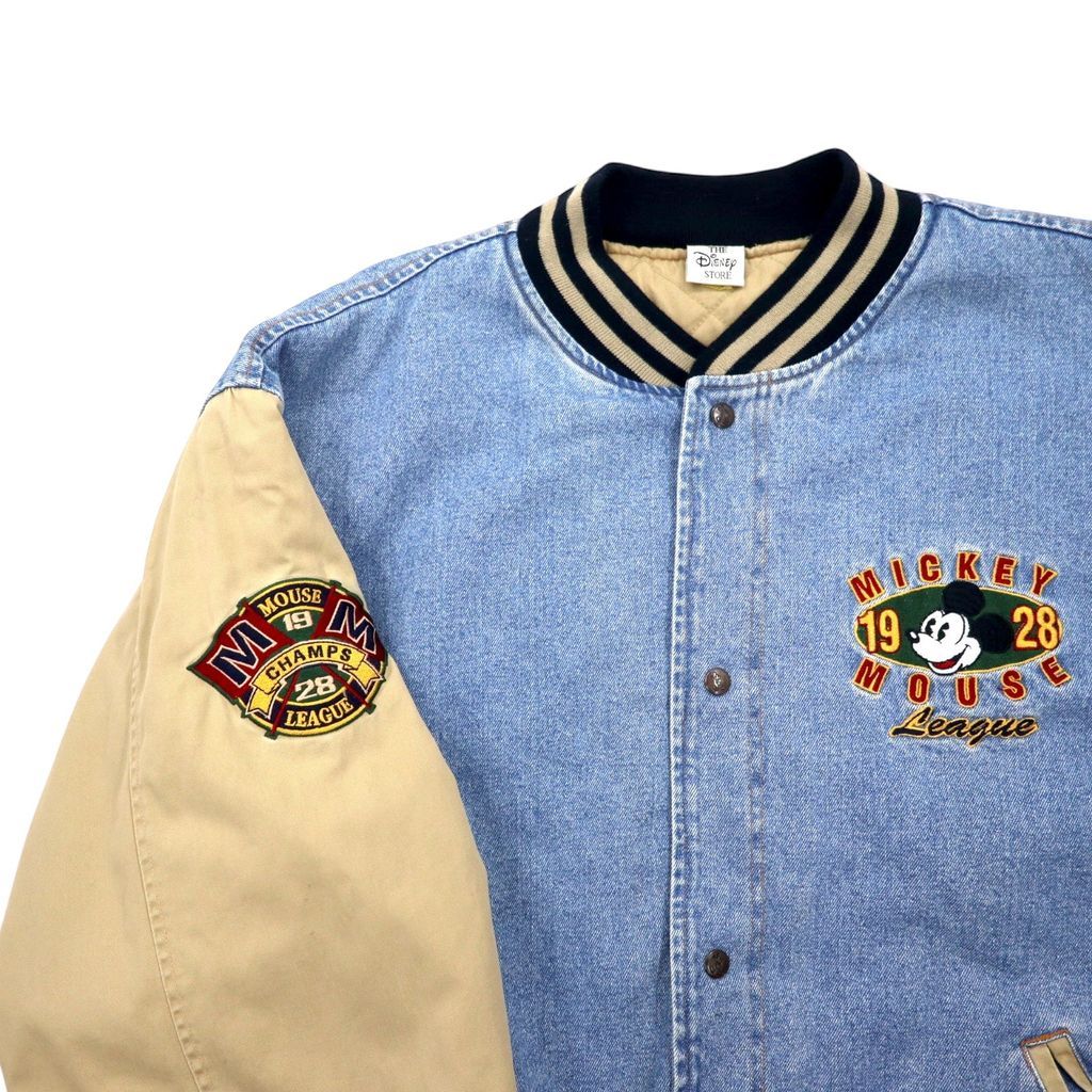 90年代 THE DISNEY STORE デニム スタジャン XL ブルー ミッキーマウス