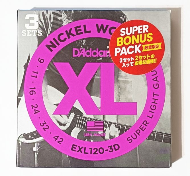 定番の人気シリーズPOINT(ポイント)入荷 3セットパック D'Addario EXL116-3D Nickel Wound 011-052 ダダリオ  エレキギター弦
