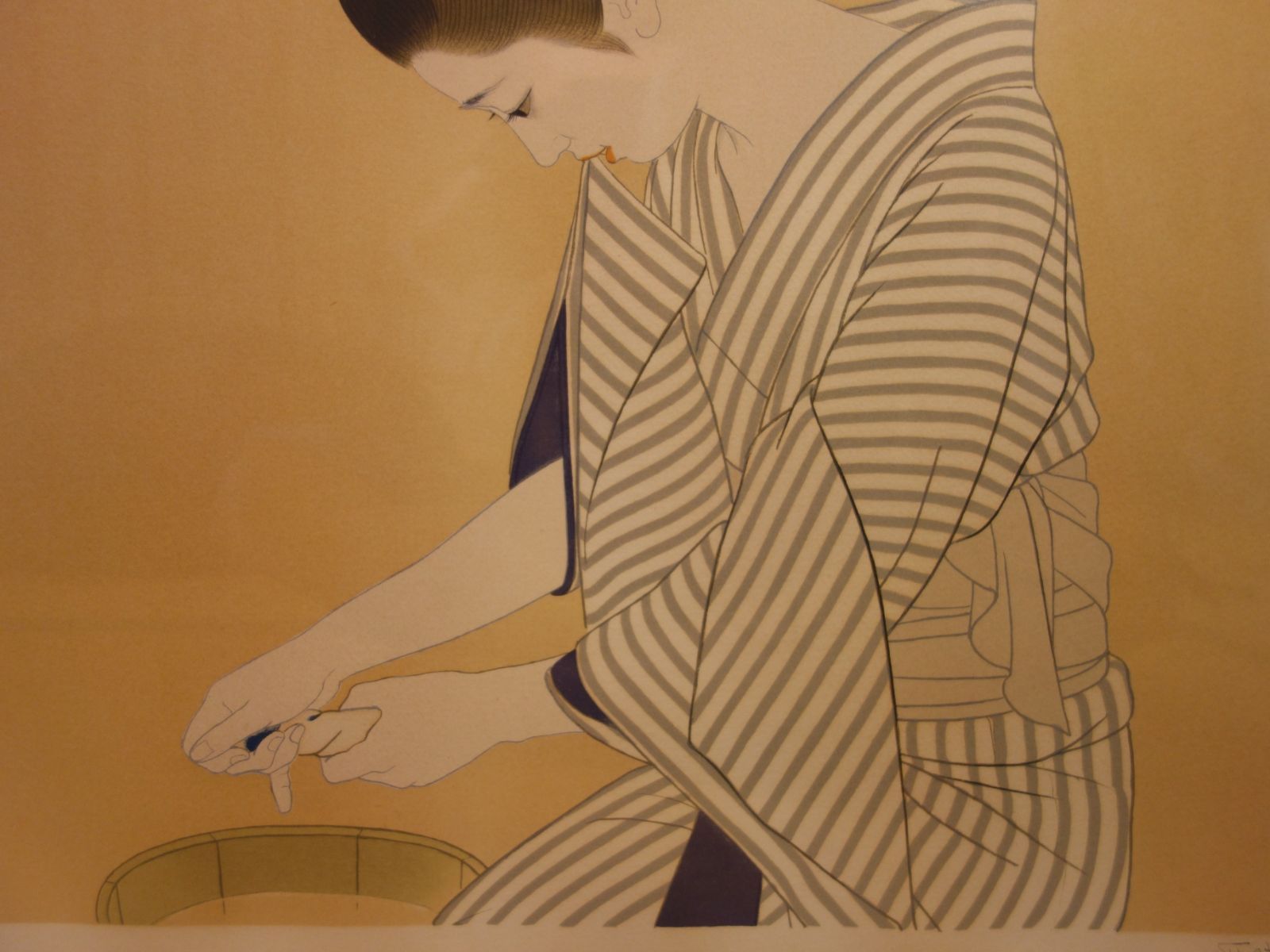 志村立美の饗宴「湯上り」凛とした麗しの女性像外寸美人木版画 志村