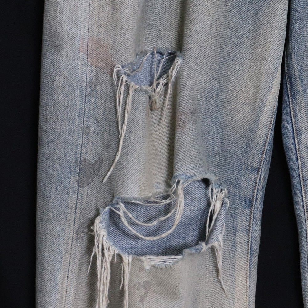 ANCELLM AGING CRASH SELVEDGE DENIM STRAIGHT 5P PANTS サイズ2 