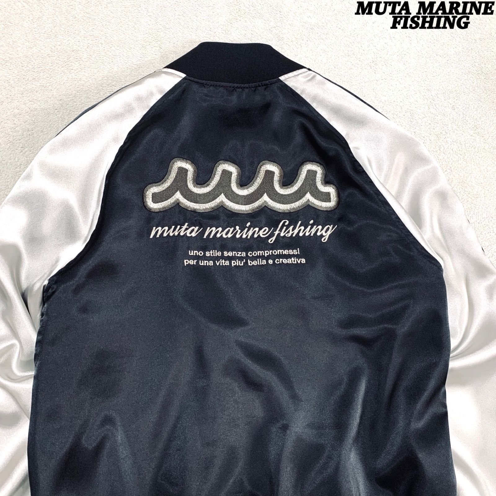 muta MARINE Fishing × ACANTHUS SOUVENIR JKT スカジャン スーベニアジャケット 両面刺繍 ロゴ カジキ Mサイズ ブラック 黒 ムータマリンフィッシング アカンサス