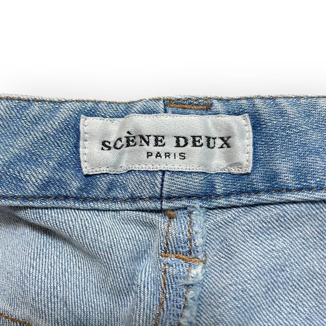 セーヌドゥー SCENE DEUX 7号 ストレートデニム ライトブルー セーヌドゥー SCENE DEUX 7号 ストレートデニム ライトブルー