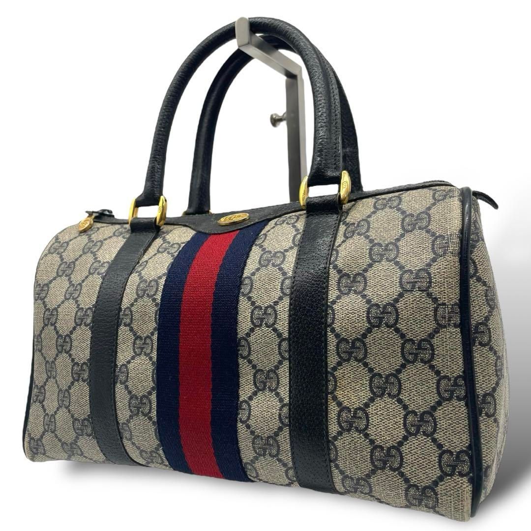 オールド GUCCI ボストンバッグシェリーラインPVC レザーGG柄