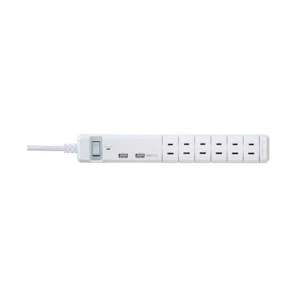 両面挿し電源タップ 12個口 1.8m A×2