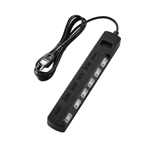 5個セット エレコム 雷ガードタップ|個別スイッチ|6個口|2.5m|ブラック T-K5A-2625BKX5
