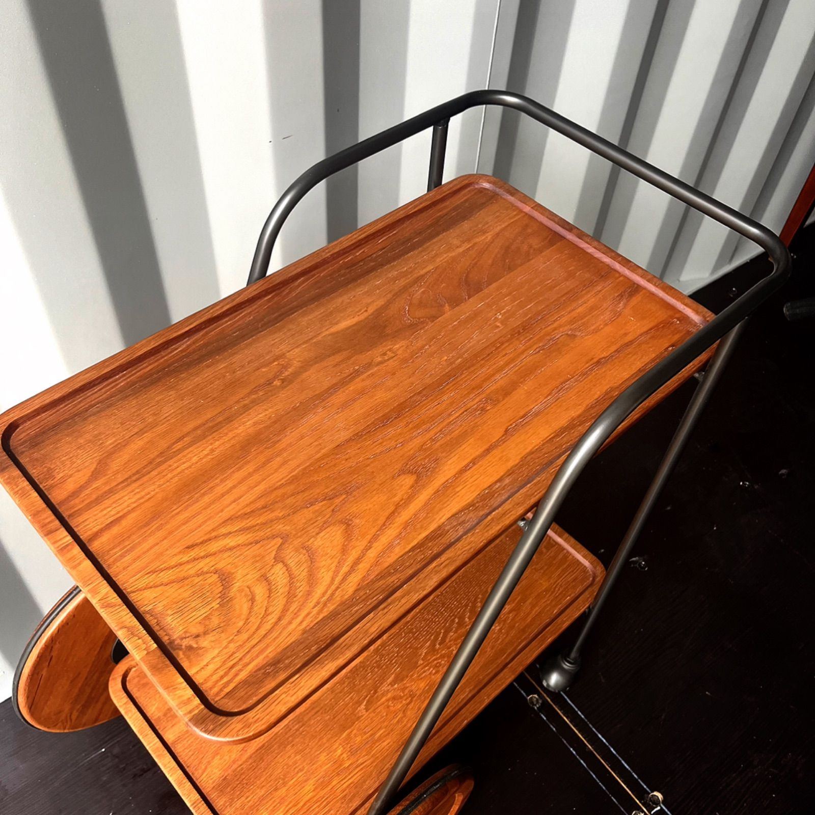 取付無料！おしゃれアンティークトロリー キャスター付きキッチンワゴン 取付無料！おしゃれアンティークトロリー キャスター付きキッチン