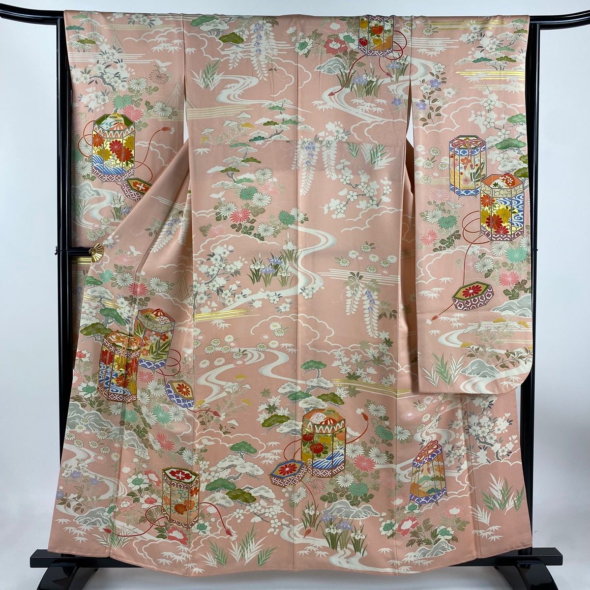 ラブリィ様❤️高級爽やか大人浴衣，浴衣帯，ガラス帯留，桐下駄，大人