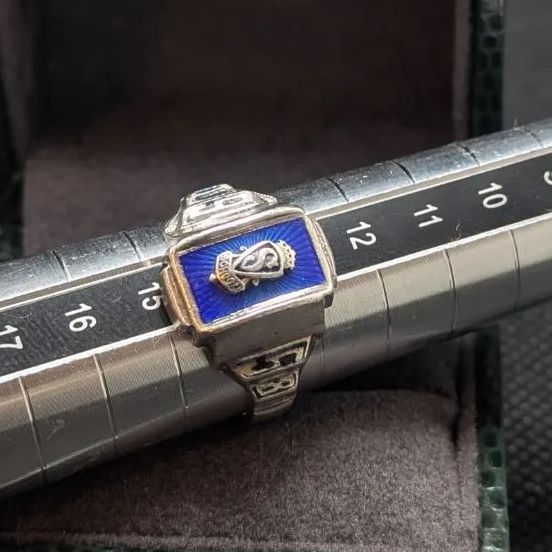 最高級のスーパー スターリングシルバー925 ベール 刻印 1958年 カレッジリング アクセサリー