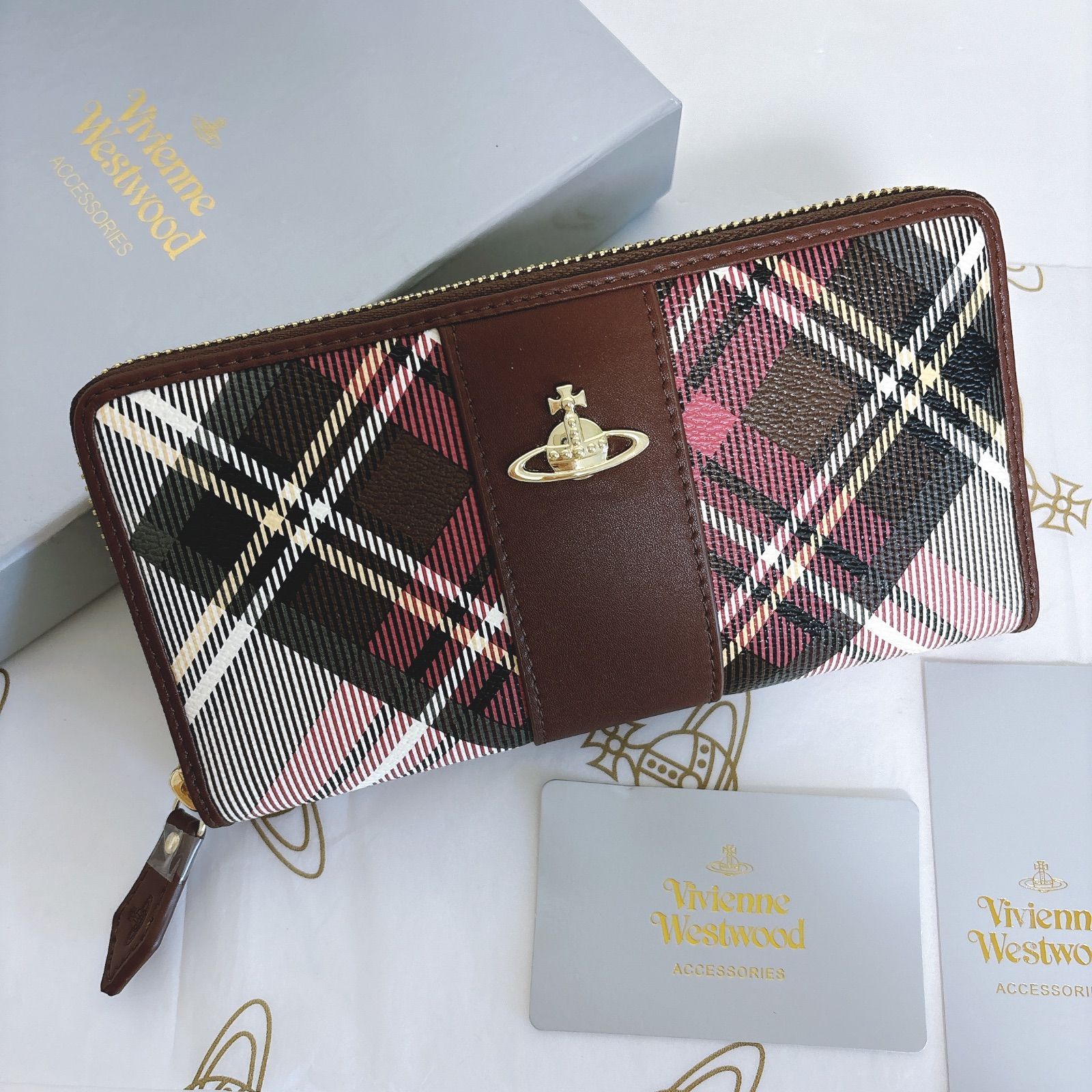 再入荷【チェックが可愛すぎ◇ショッパー付き】新品 ヴィヴィアン  