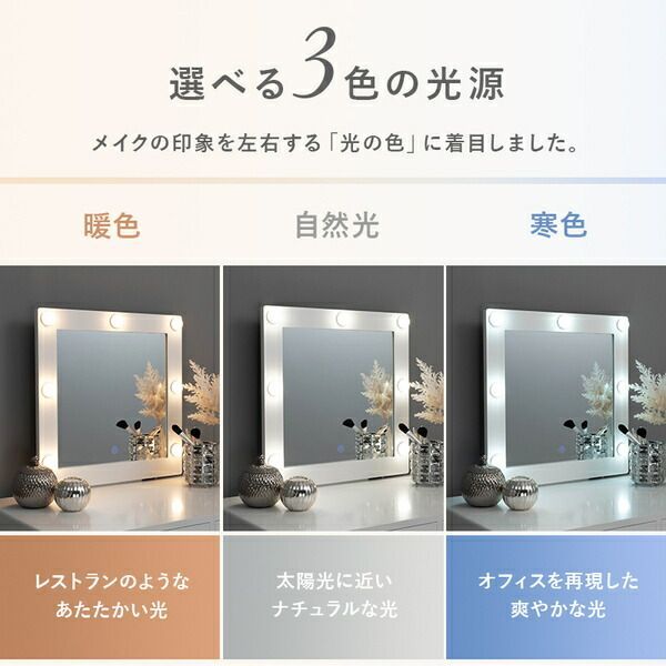 正方形LEDライト付き ホワイト