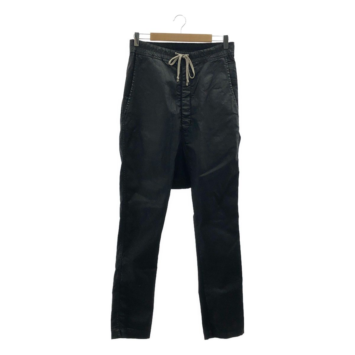 Rick Owens DRKSHDW | リック オウエンス ダークシャドウ | 2016SS | ワックスコーティング サルエルパンツ | XS | ブラック | メンズ