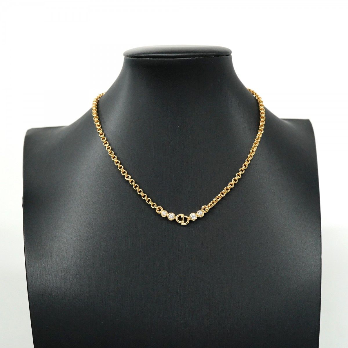 5jib0560 クリスチャンディオール ネックレス CDロゴ GPメッキ ラインストーン ゴールド レディース FORTGASGNV_COM_BR