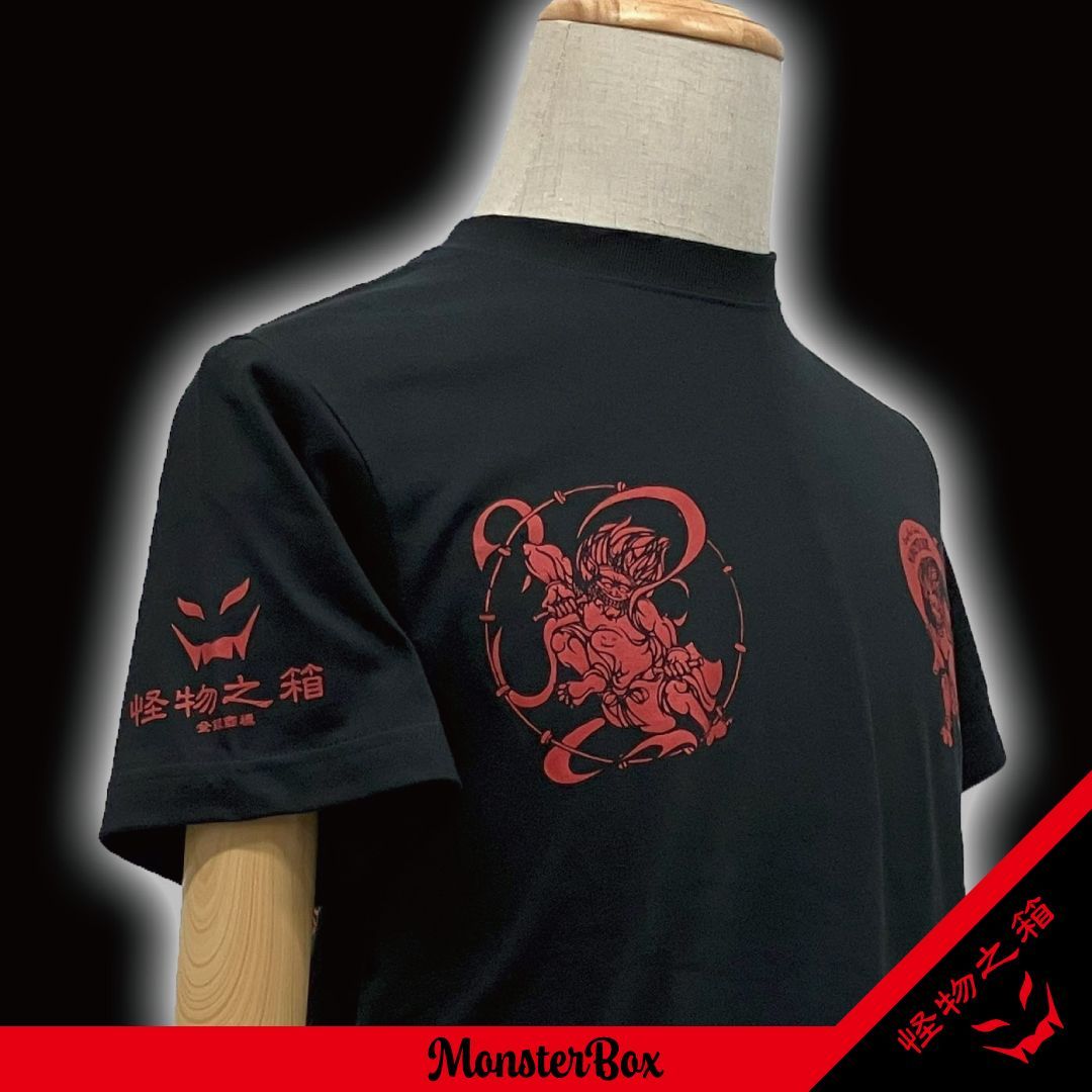 新品】MONSTER BOX スカTシャツ 風神雷神 ブラック / クレイジー