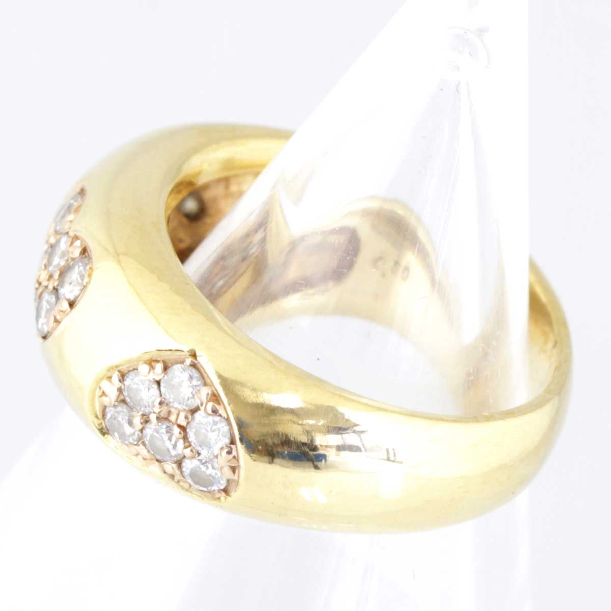 美品『USED』 K18 3Pハートリング リング・指輪 ダイヤモンド 0.50ct ...