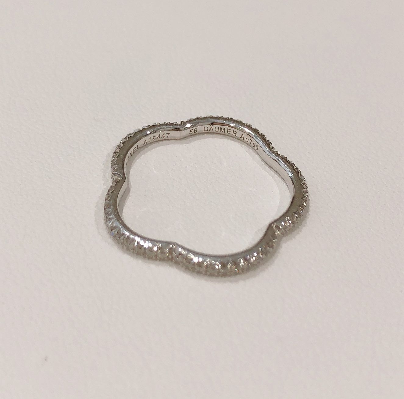 シャネル K18WG ダイヤ カメリア フルエタニティ リング(指輪
