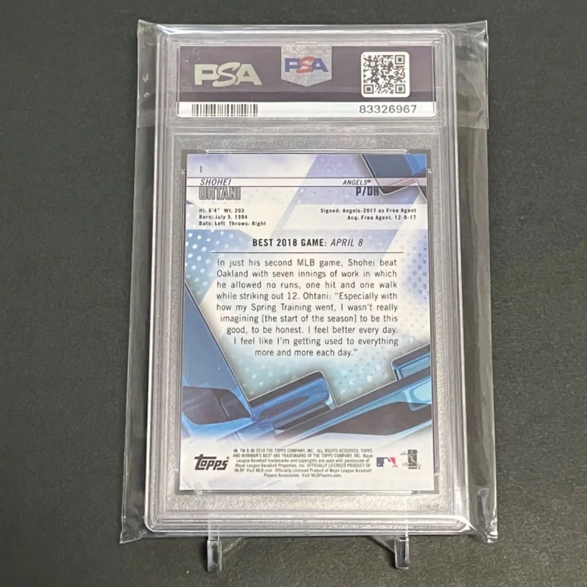 PSA10】大谷翔平ルーキーカード 2018 Topps Bowman's Best Shohei 