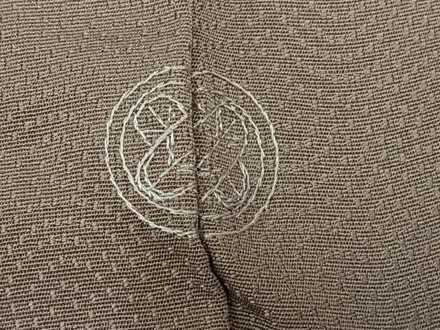 平和屋着物○上質な色無地 陶器地紋 白茶色 正絹 逸品 DAAV3367du