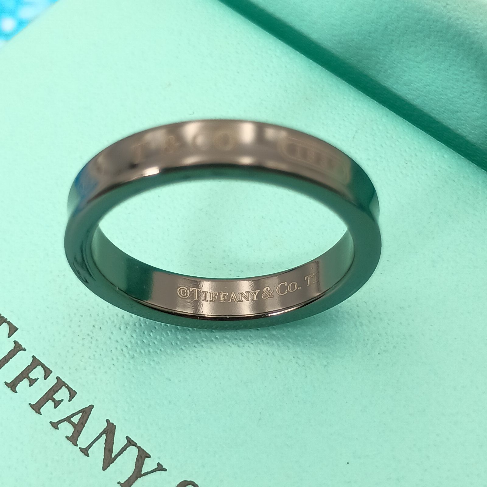 希少 TIFFANY&Co ティファニー 20号 チタン ナローリング 指輪 希少