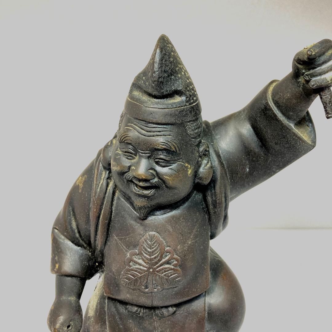 古銅 古銅 恵比寿天 4.2/高さ34.5 東Y6-0124① 恵比寿天 4.2㌔⁄