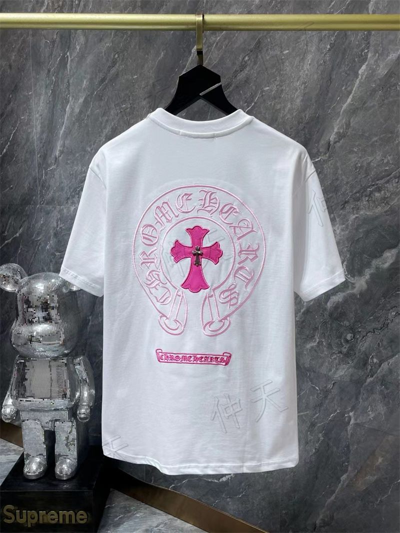 tシャツ  Chrome Hearts クロムハーツ クロムハーツ Ｔシャツ 半袖 春 夏 秋 刺繍 通気性 並行輸入品 トップス プルオーバー メンズ レディース 男女兼用 カジュアル ストリートファッション かわいい お洒落