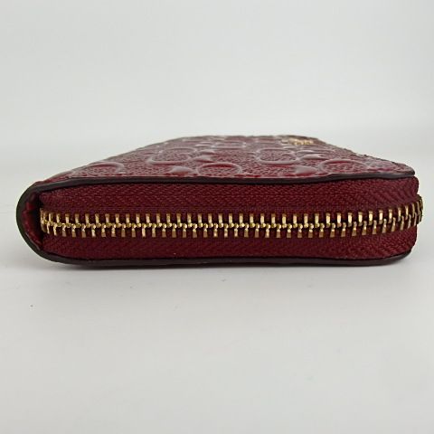 【未使用級】COACH　コーチ　長財布　レザー　レッド　ラウンドファスナー COACH】コーチ シグネチャー 長財布 ラウンドファスナー F54805