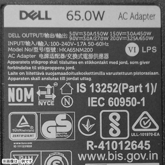 DELL 純正 ACアダプター type-C 65W 20.0V 3.25A ノートパソコン用