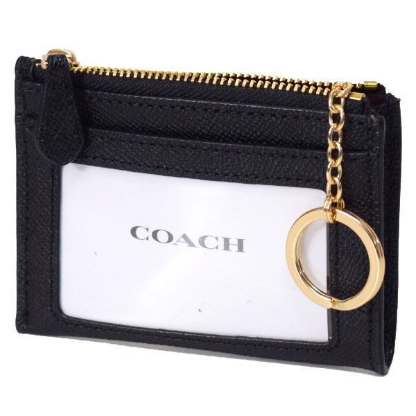 コーチ コインケース COACH クロスグレインレザー ロゴ キーリング付き ...