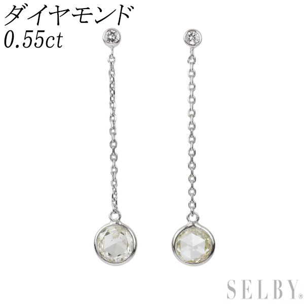 pt900 ローズカットダイヤモンドピアス 5.5ミリの贅沢な輝き ローズカット ダイヤモンド アンティークデザイン