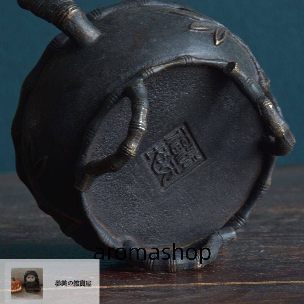 銅炉 香炉【福地洞天】 三足竹節紋香炉 宣徳炉 茶道香道具 工芸品 置物 銅炉 香炉【福地洞天】 三足竹節紋香炉 宣徳炉 茶道香道具 工芸
